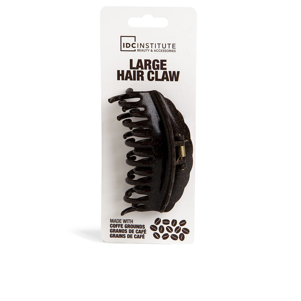 Matte resin medium hair claw with curved teeth and metal spring for Women