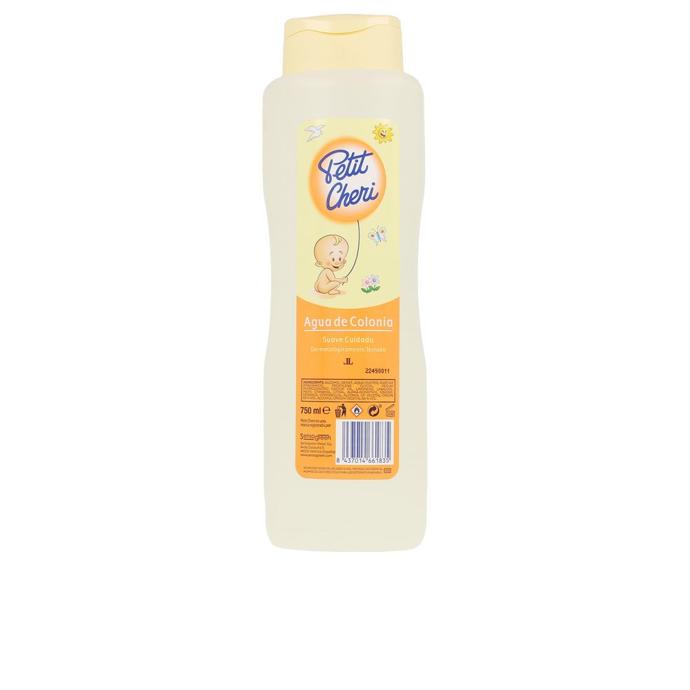 Small bottle of Legrain Petit Chéri cologne for babies, soft blue label