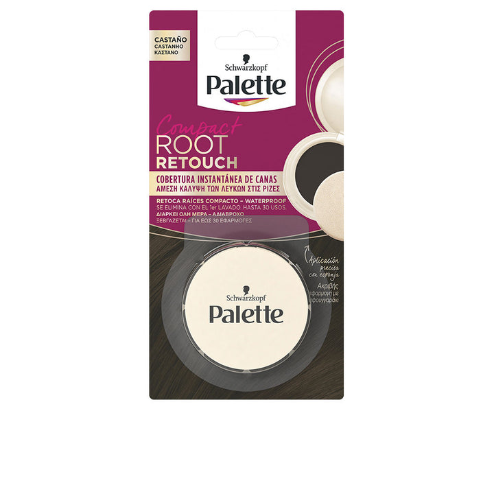 Compact brown root touch-up powder with applicator sponge, 3 g compact