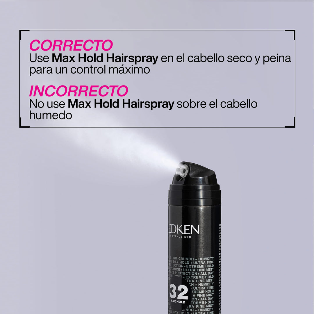 Matte aerosol can of volumising maximum‑hold hairspray, 300 ml, fine mist