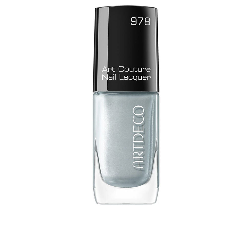 10 ml silver metallic nail lacquer in minimalist bottle with precision brush