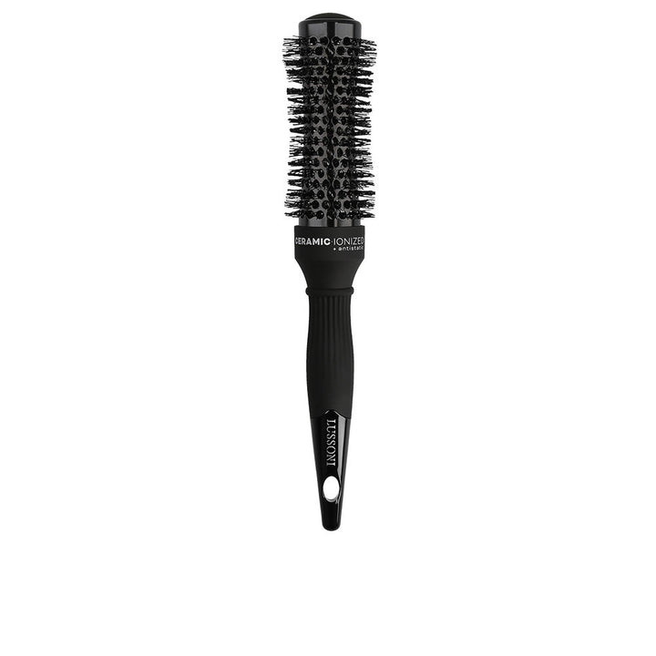 33 mm hourglass ceramic round hairbrush with waved nylon bristles for Women