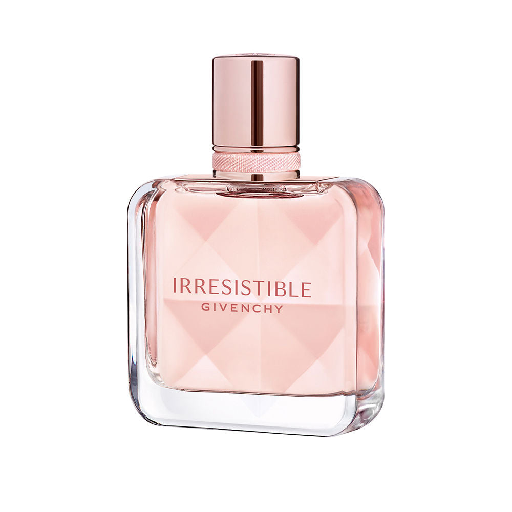 Faceted crystal 125 ml refillable perfume bottle with pink ribbon, floral woody fragrance