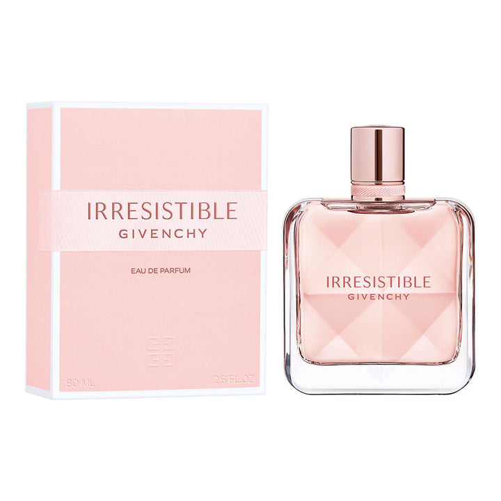 Faceted crystal 125 ml refillable perfume bottle with pink ribbon, floral woody fragrance
