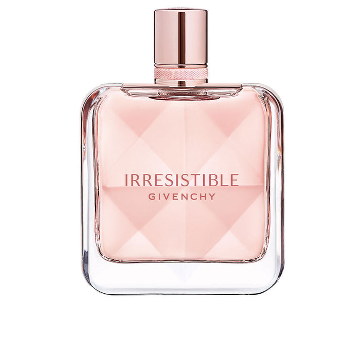 Faceted crystal 125 ml refillable perfume bottle with pink ribbon, floral woody fragrance