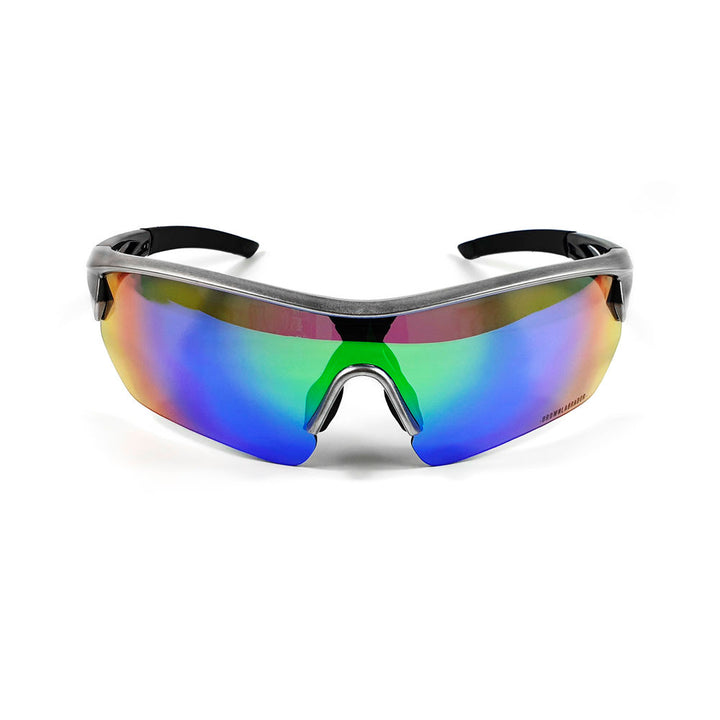 Black-blue TR90 sport sunglasses with five spare lenses and hard case, Unisex