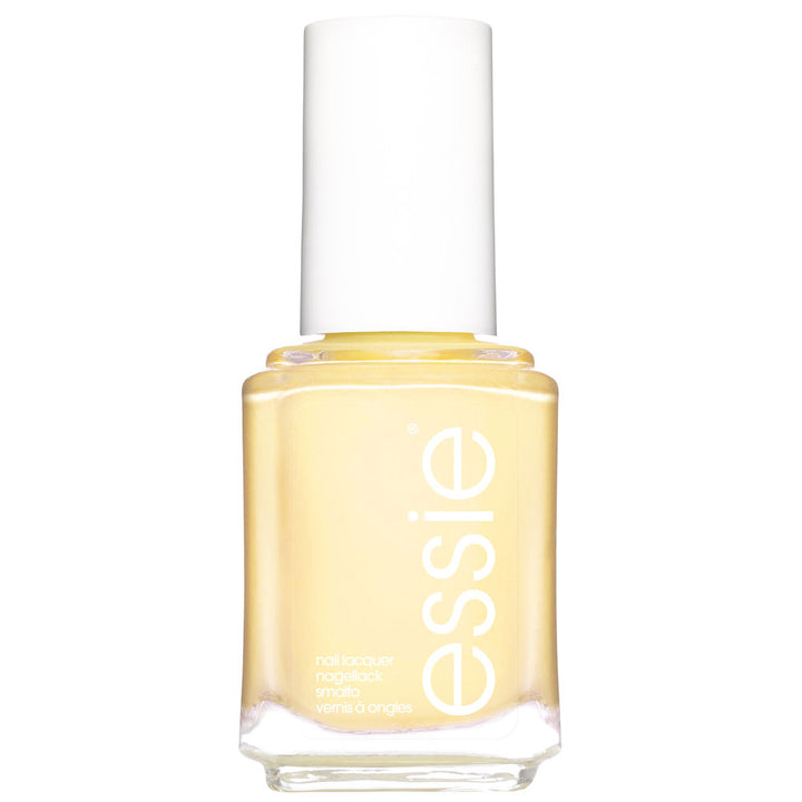 Small bottle of coral-red cream nail polish, flat brush, 13.5 ml
