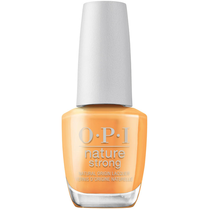 15 ml bottle of Bee the Change natural‑origin nail polish, glossy warm yellow shade