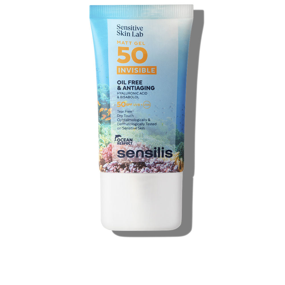 Clear 40 ml gel tube, matt invisible sunscreen SPF50+, oil-free, Unisex