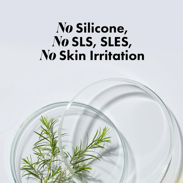 50 ml clarifying rosemary scalp cleanser in a pump bottle, botanical ingredient callouts