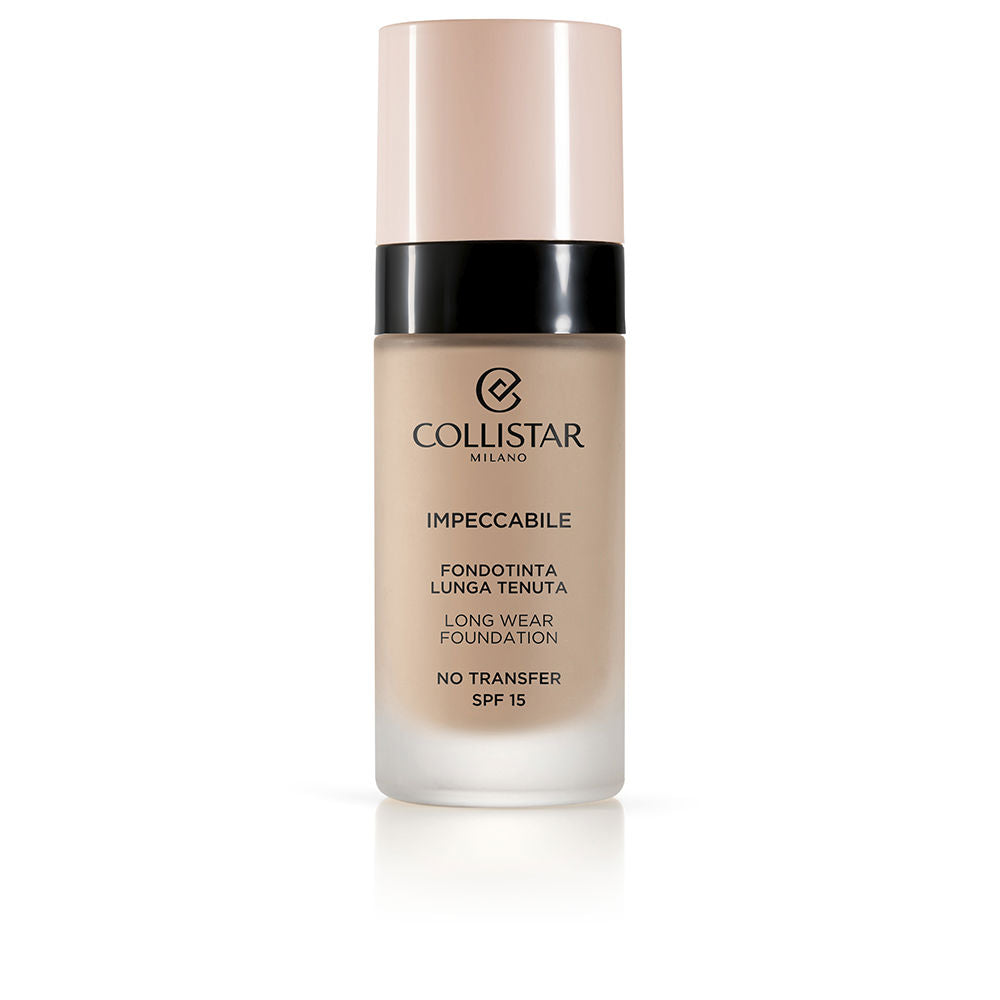 Glass tube of liquid foundation, 30 ml, lightweight matte finish, SPF 15