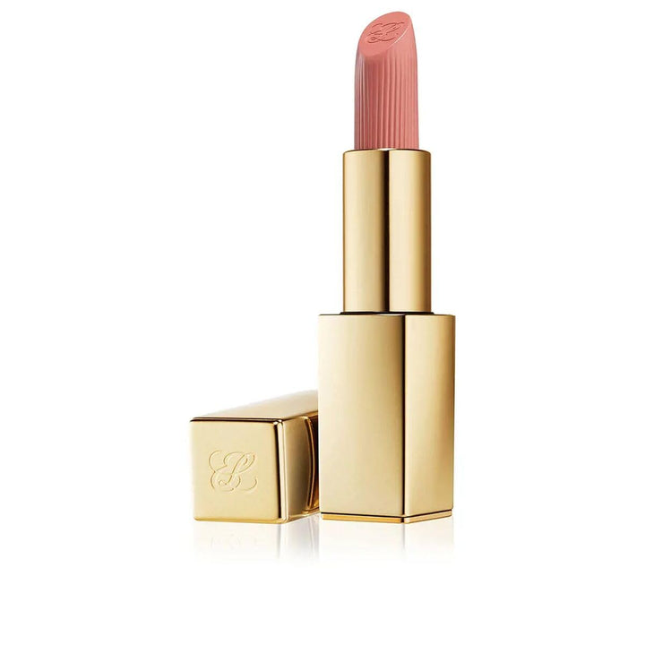 Satin creme lipstick in honey nude, 3.5 g bullet shown uncapped