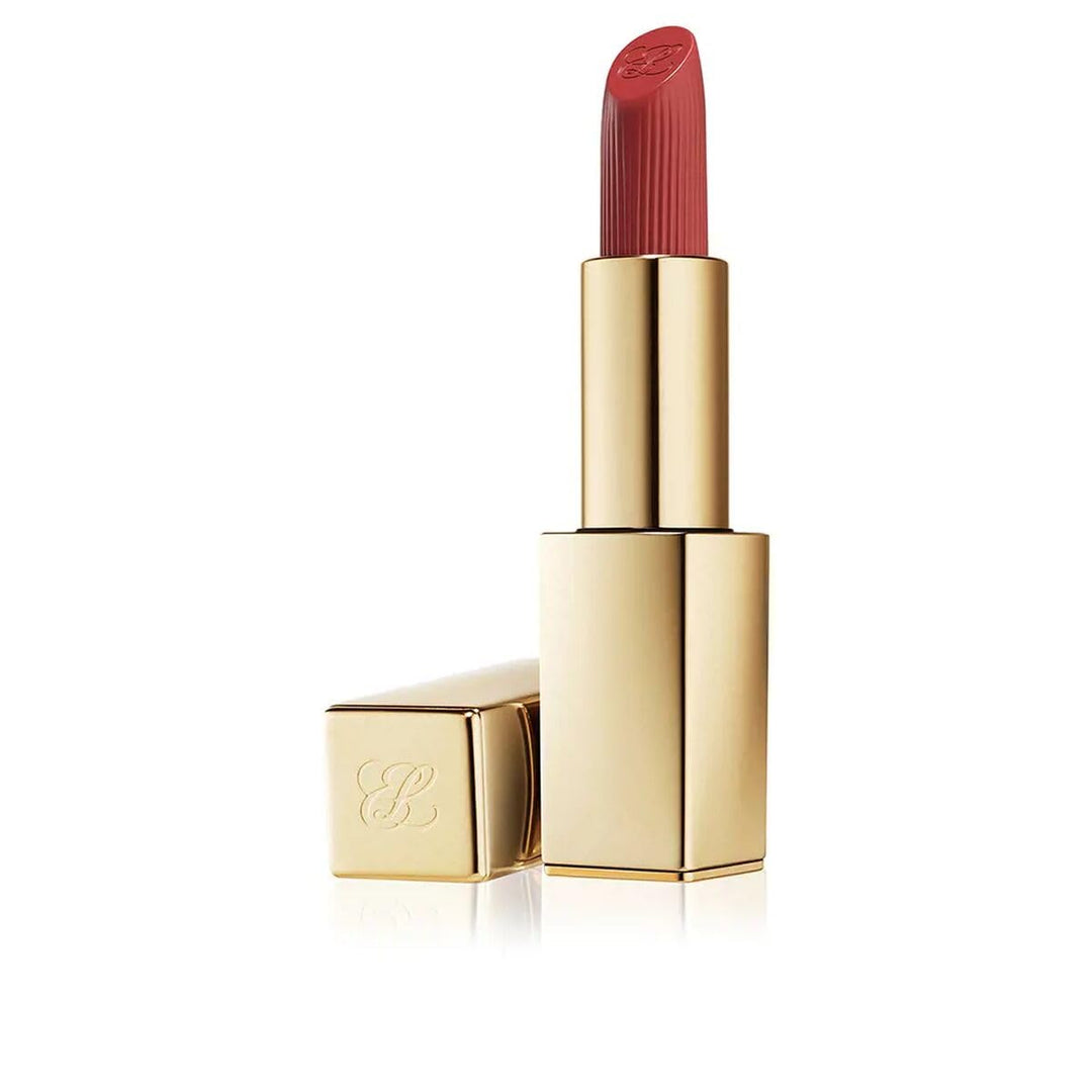 Satin-finish creme lipstick tube, 3.5 g, warm red shade, Unisex
