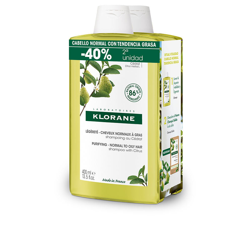 400 ml pale-green shampoo bottle, Cidra clarifying formula for normal to oily hair
