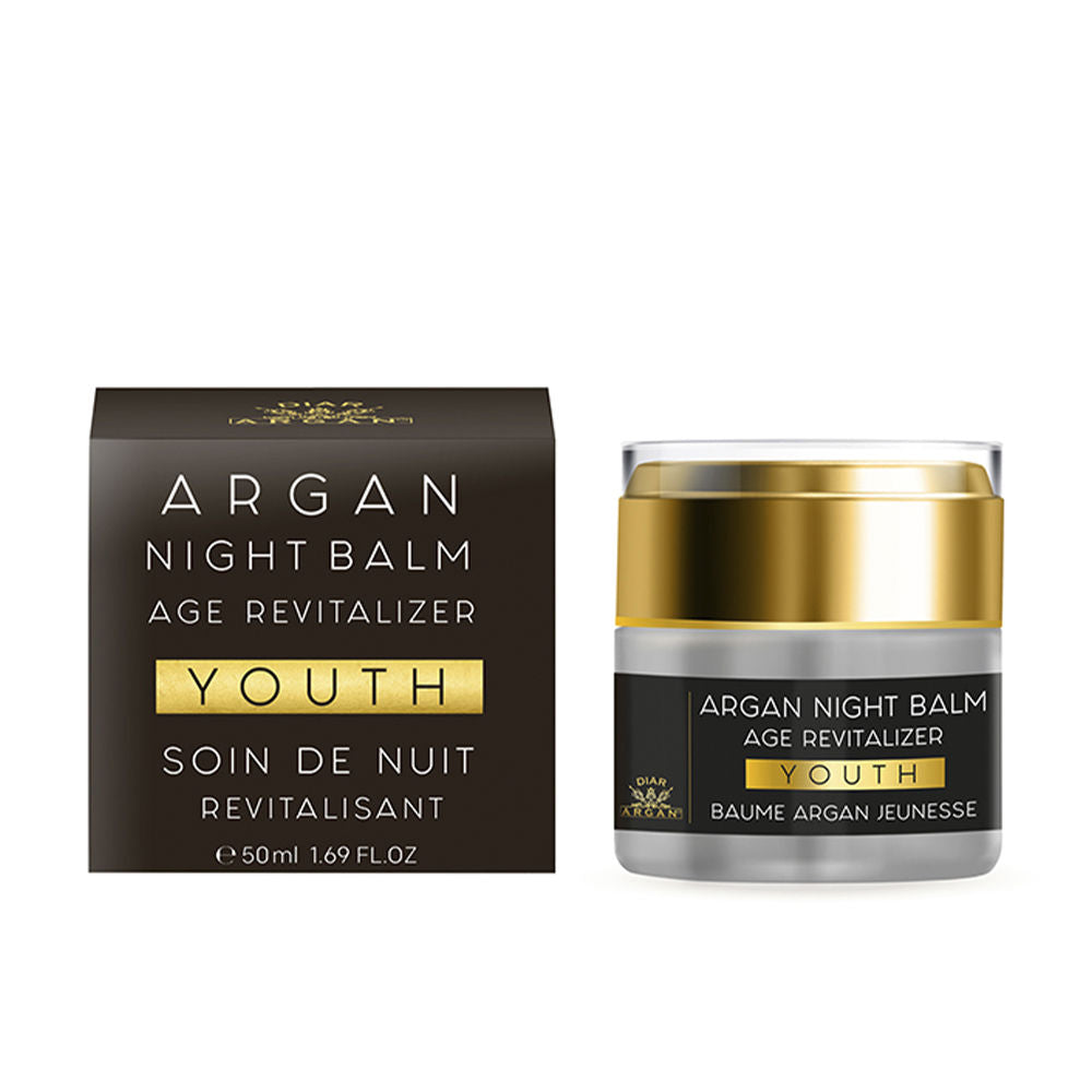 50 ml jar of night cream with argan and shea, beige balm texture