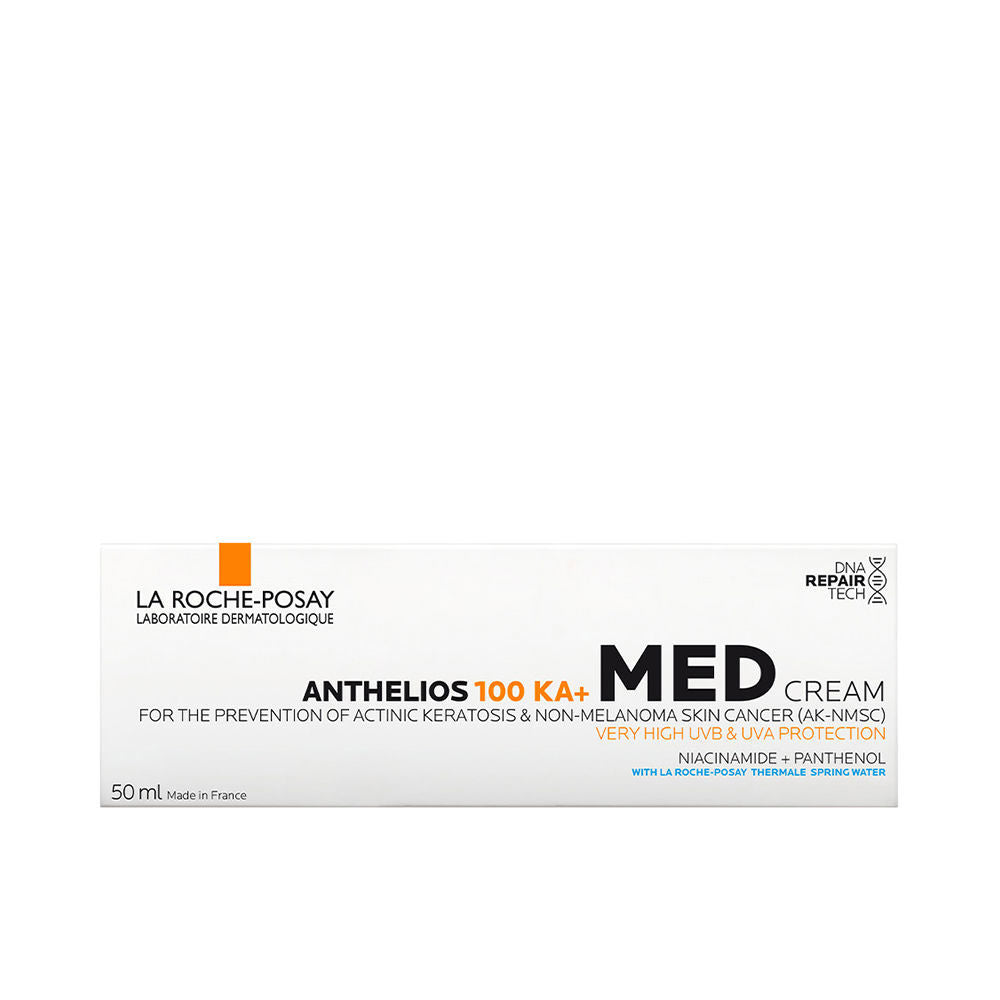 50 ml white cream tube and box; broad‑spectrum facial sunscreen for sensitive skin