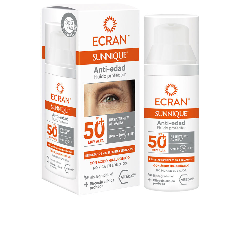 50 ml SPF 50+ anti‑ageing facial fluid, lightweight, water‑resistant
