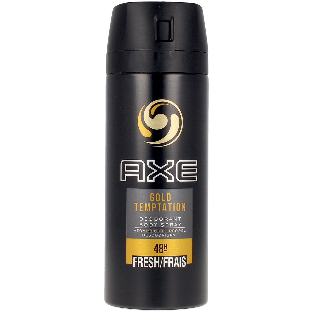 150 ml gold-themed aerosol body spray for Man, fruity-spicy fragrance