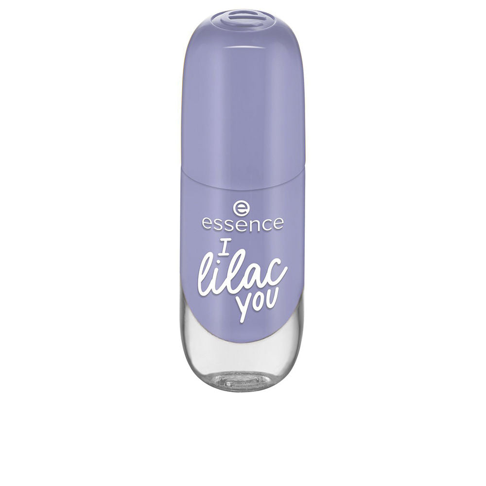 8 ml lilac gel nail polish bottle with wide brush, glossy finish