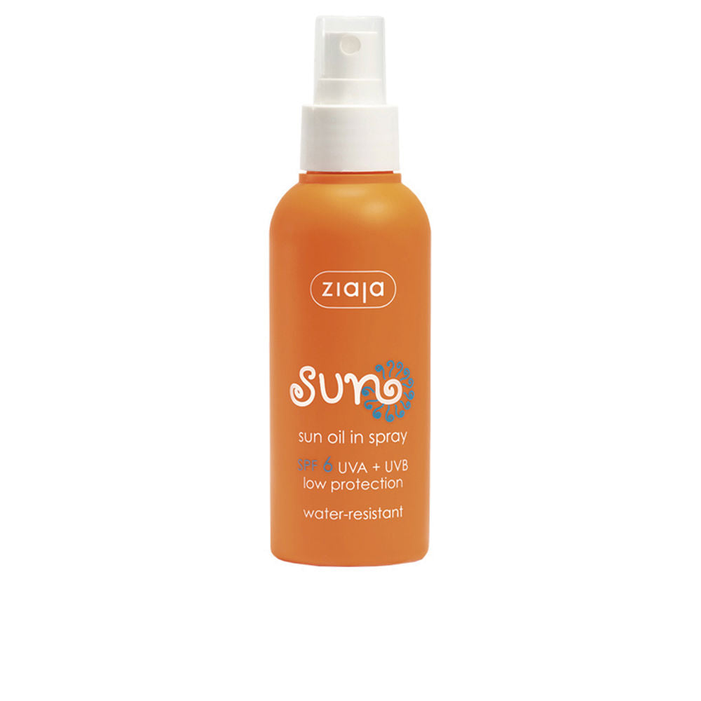 125 ml amber sun oil spray bottle, SPF 6, water‑resistant for Women