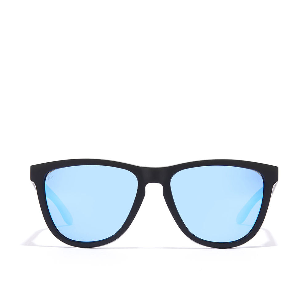 Square black-to-clear nylon sunglasses with polarised lenses, Unisex profile