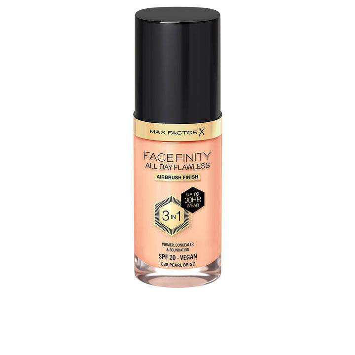 30 ml tube of liquid 3‑in‑1 mattifying foundation, shade 35 Pearl Beige