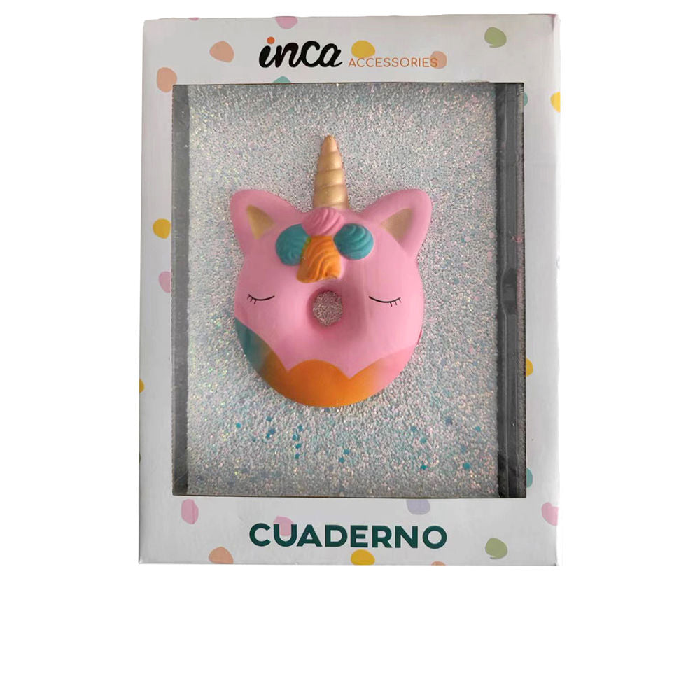 A5 unicorn notebook with squishy PU cover, glitter detail, 80 pages, Unisex