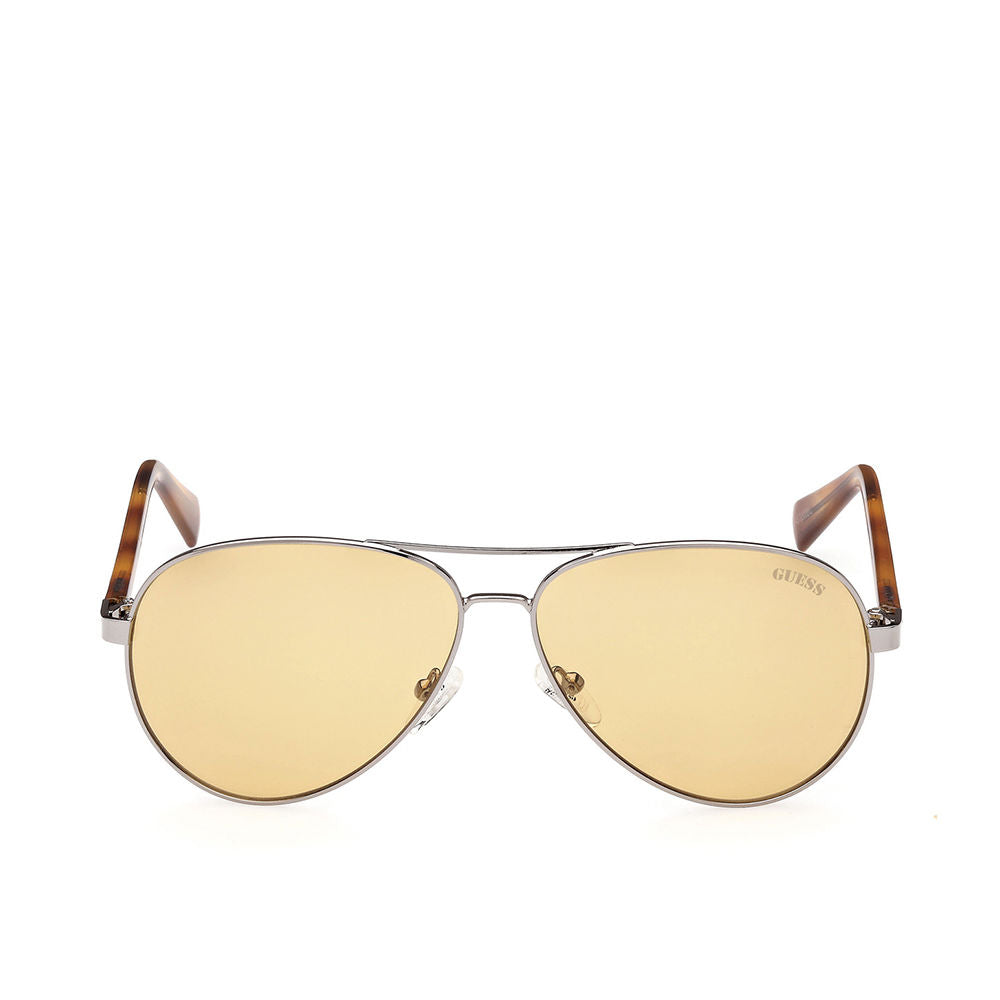 Silver metal aviator sunglasses with brown lenses, Unisex, 58mm lenses