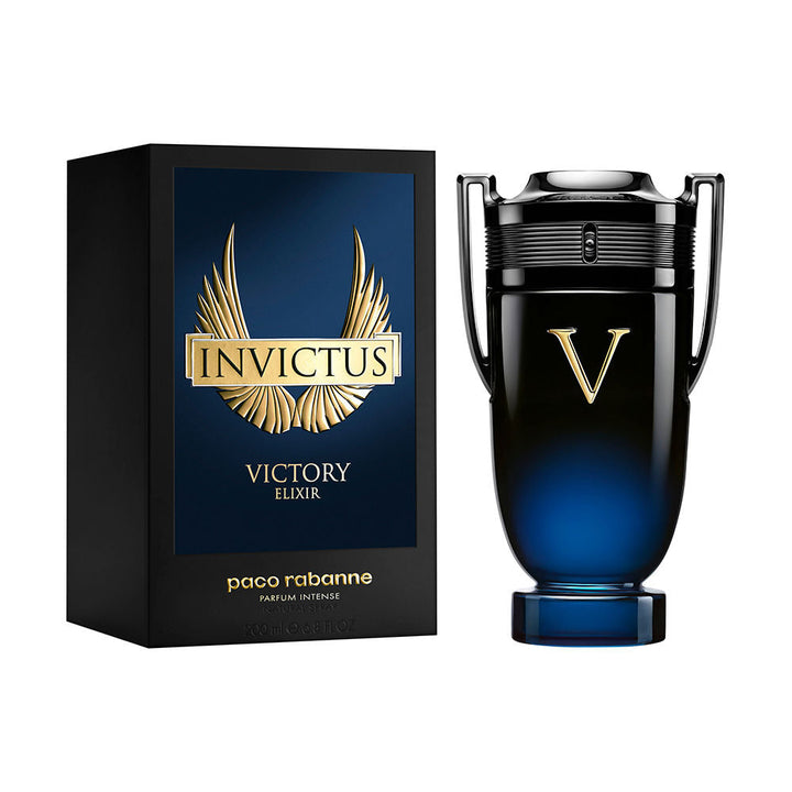 Gold relief bottle of Intense Victory Elixir Parfum, 50 ml spray for Man