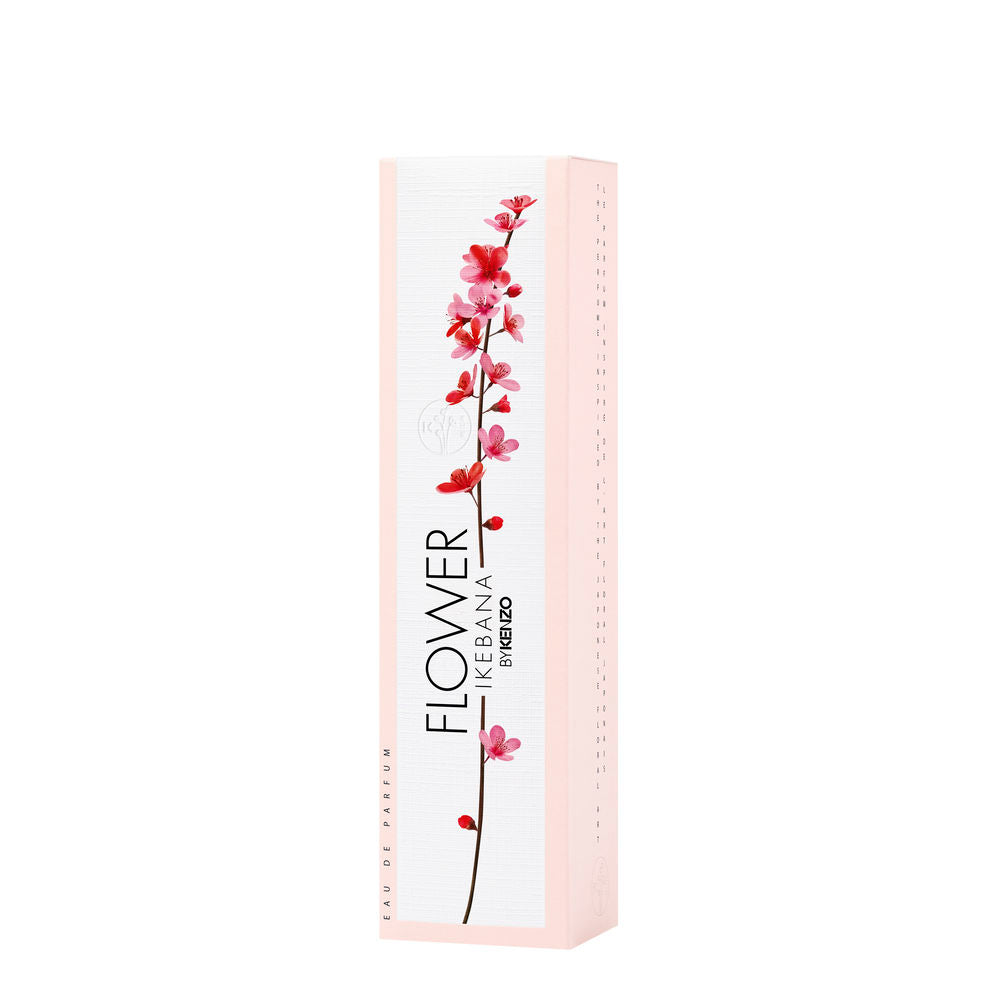 40 ml glass perfume bottle with sakura motif and recyclable crystal cap, floral-woody scent