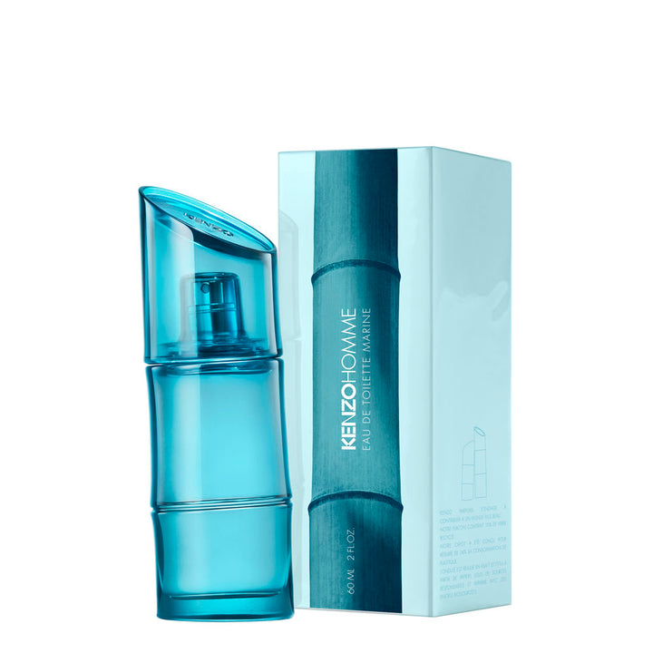 Translucent blue-green 60 ml spray bottle; marine, woody men&