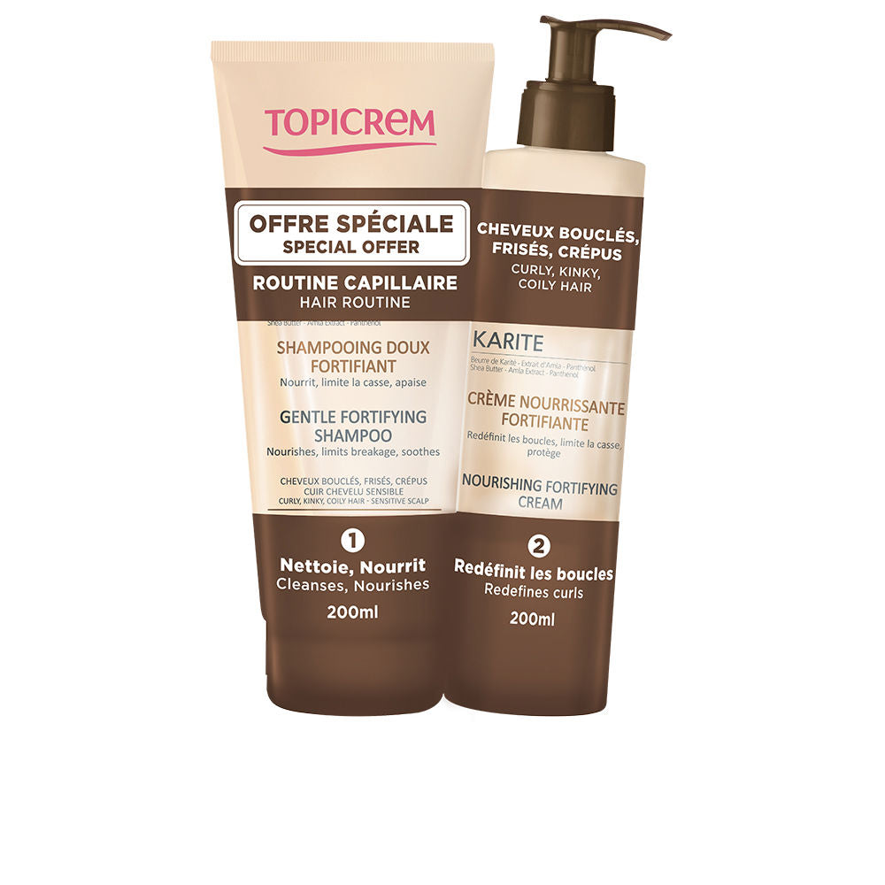 Bottle of nourishing gentle shampoo for curly hair, family-friendly, 2-piece set