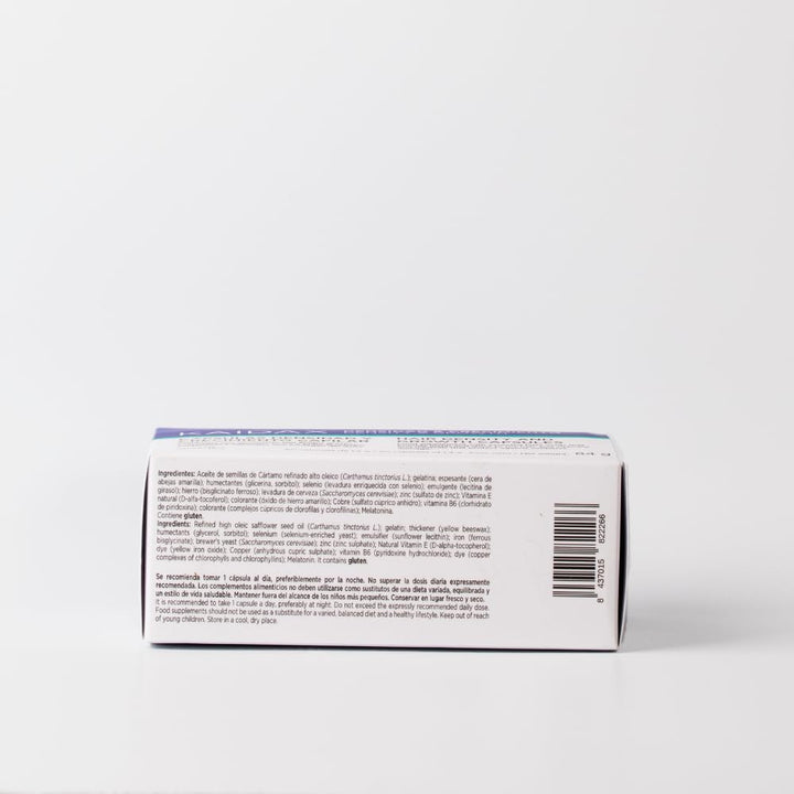 Bottle of 60 safflower oil hair growth capsules, dietary supplement, Unisex