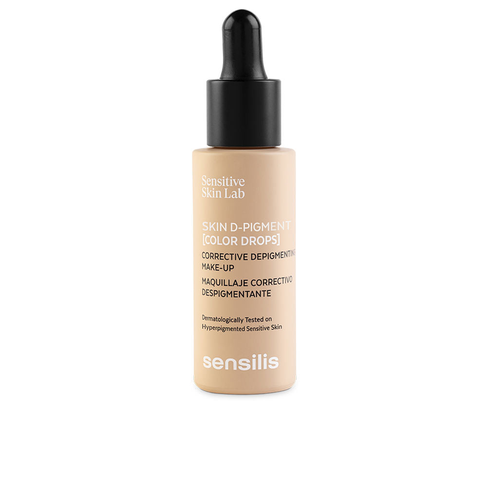 30 ml beige liquid corrective pigment drops in glass bottle with pipette