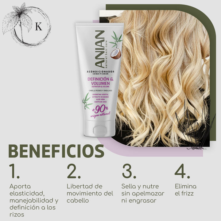 250 ml tube of cream conditioner for curly and wavy hair, vegetal keratin formula