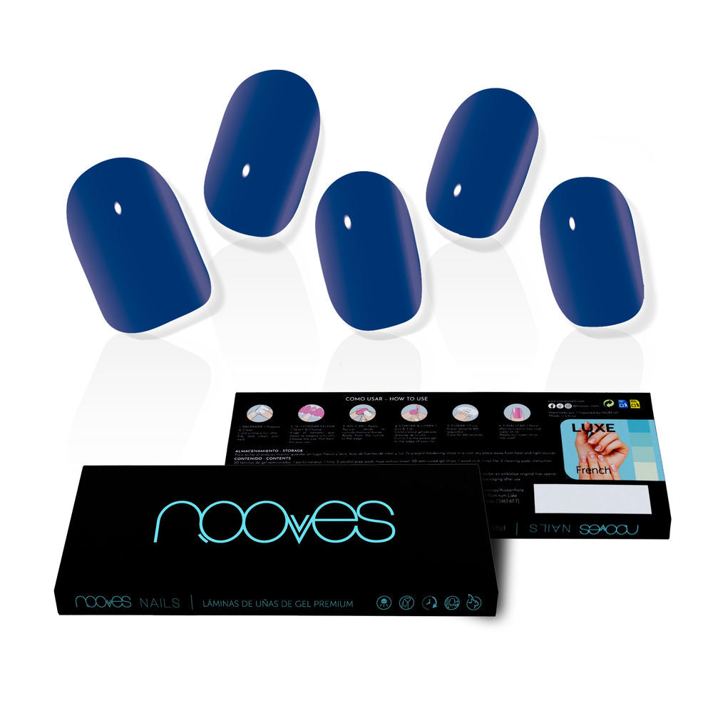 Boxed set of 20 solid-colour semi-cured gel nail sheets with file and prep pads