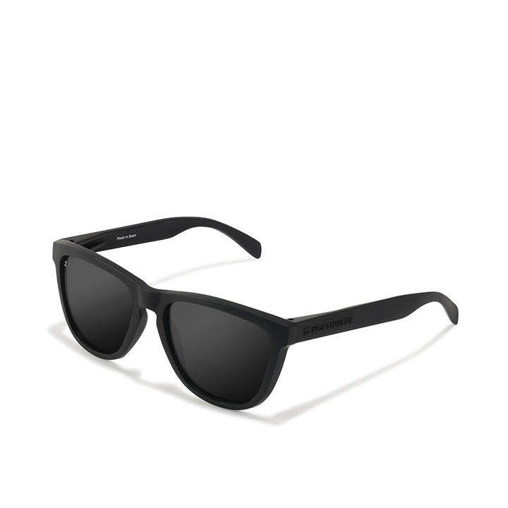Matte black rectangular nylon sunglasses with polarised lenses, Unisex, 47 mm bridge