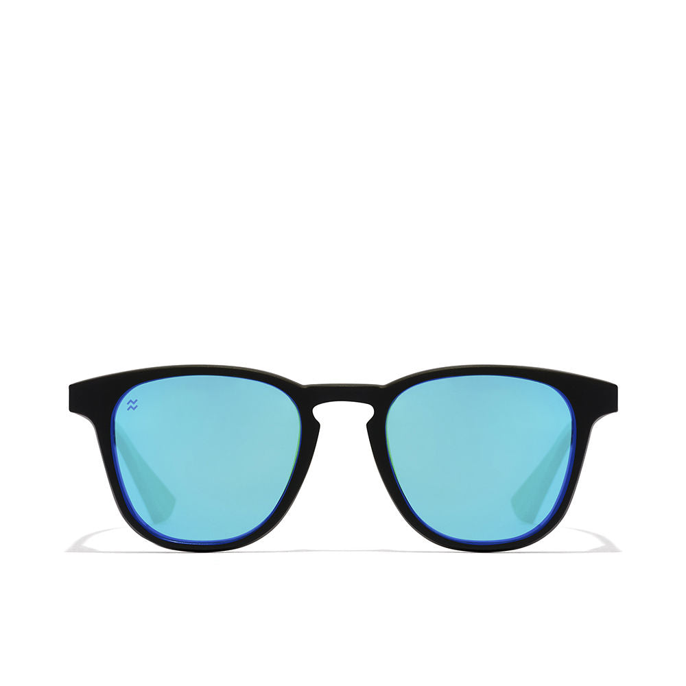 Black rectangular nylon sunglasses with polarised lenses, Unisex, 45 mm bridge