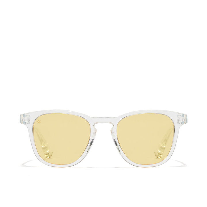 Northweek Clear plastic rectangular sunglasses with light blue square lenses, modern minimalist silhouette