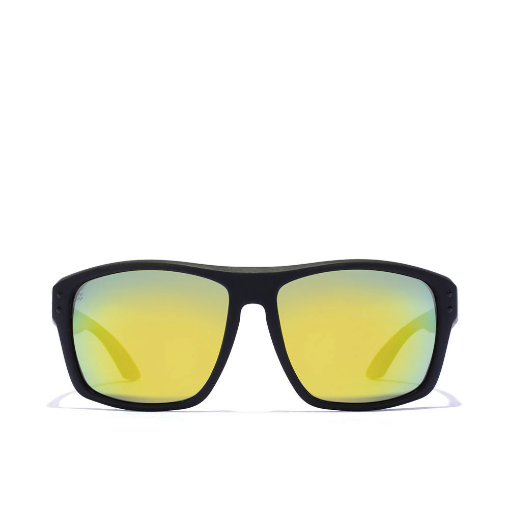 Matte black nylon square sunglasses, polarised lenses, Unisex