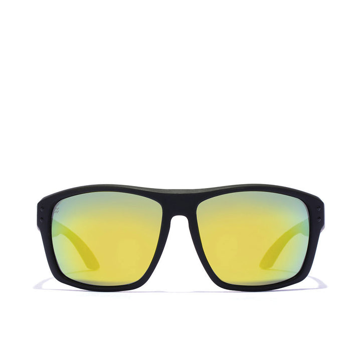 Matte black nylon square sunglasses, polarised lenses, Unisex