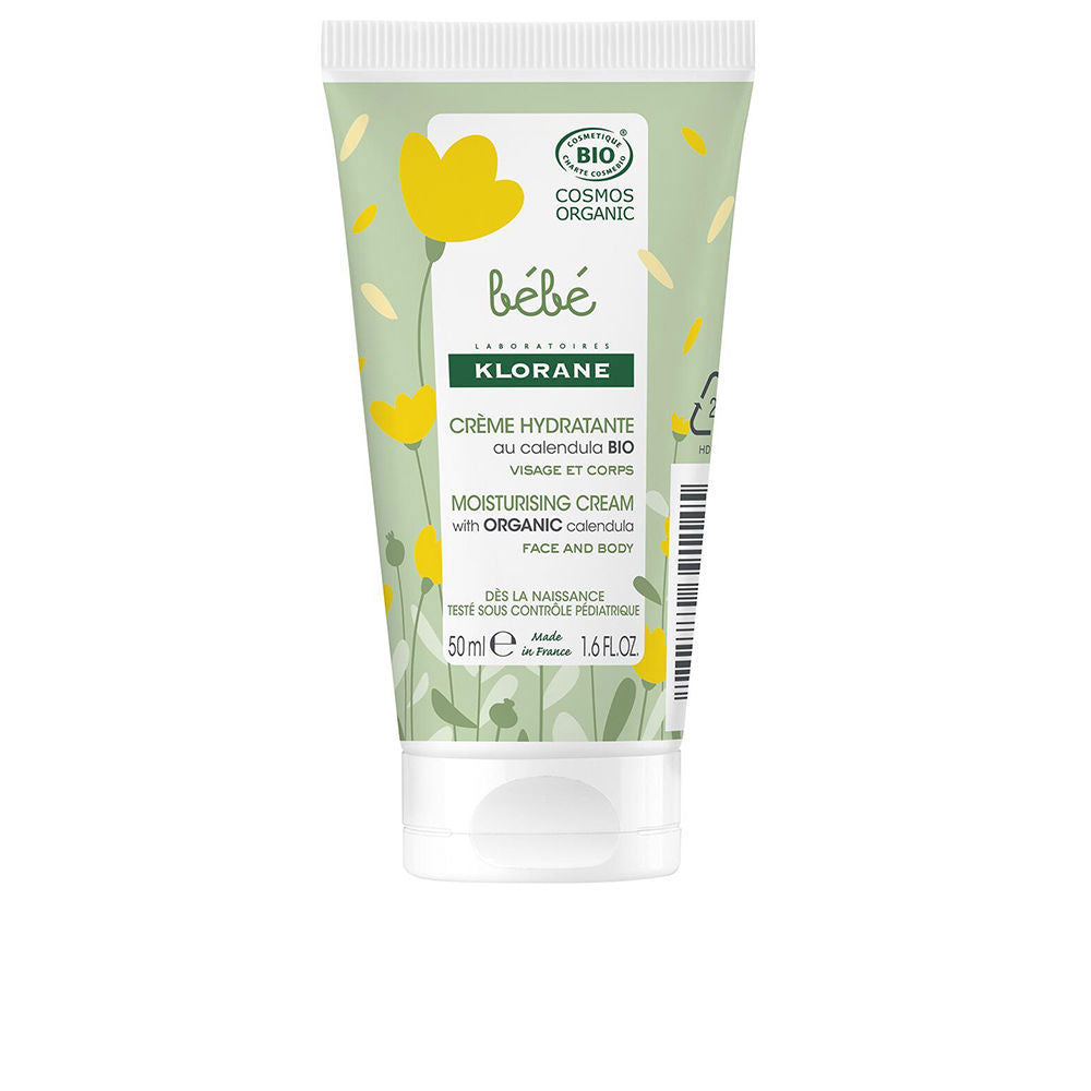 Jar of Klorane Baby organic moisturizing cream with calendula, for newborn skin