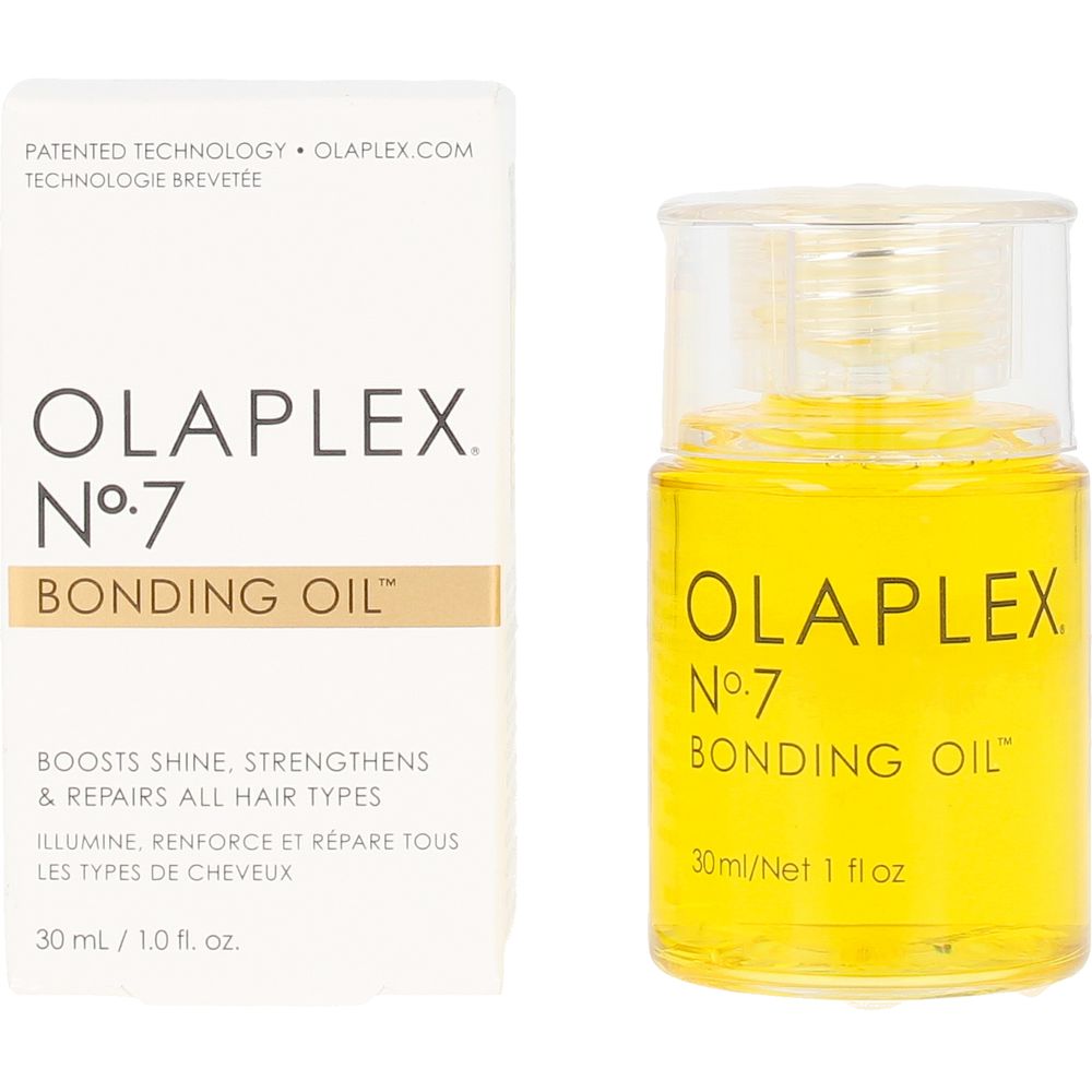 30 ml clear bottle of lightweight bonding hair oil for Unisex, high-shine finish