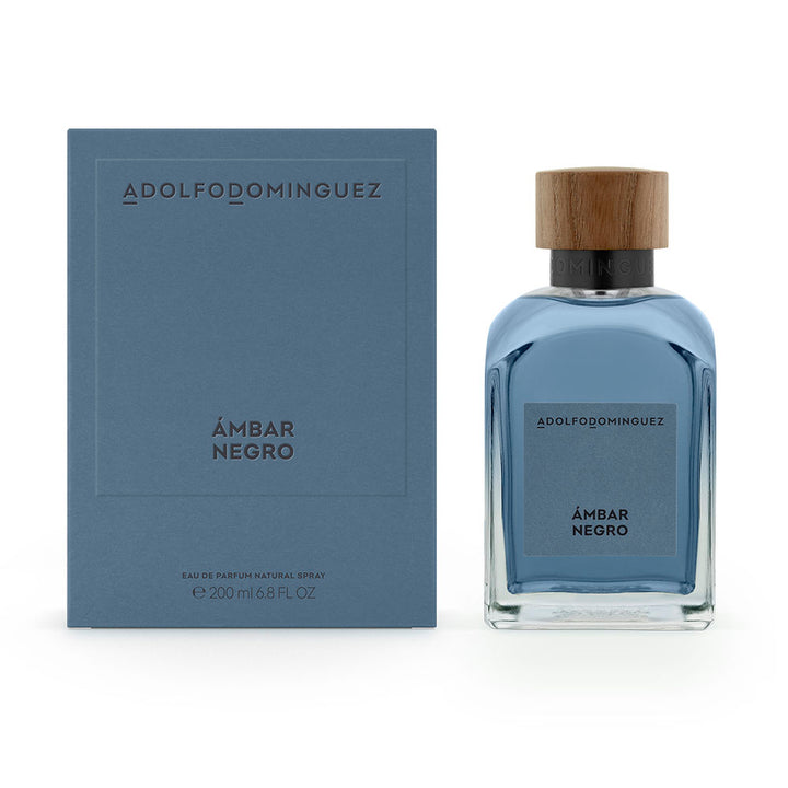 200 ml amber eau de parfum in recycled glass with wooden FSC cap