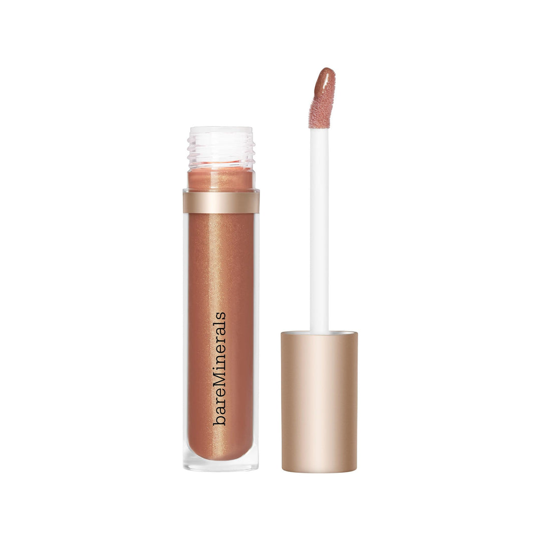 4 ml sheer warm-toned lip gloss-balm in wand applicator, glossy finish