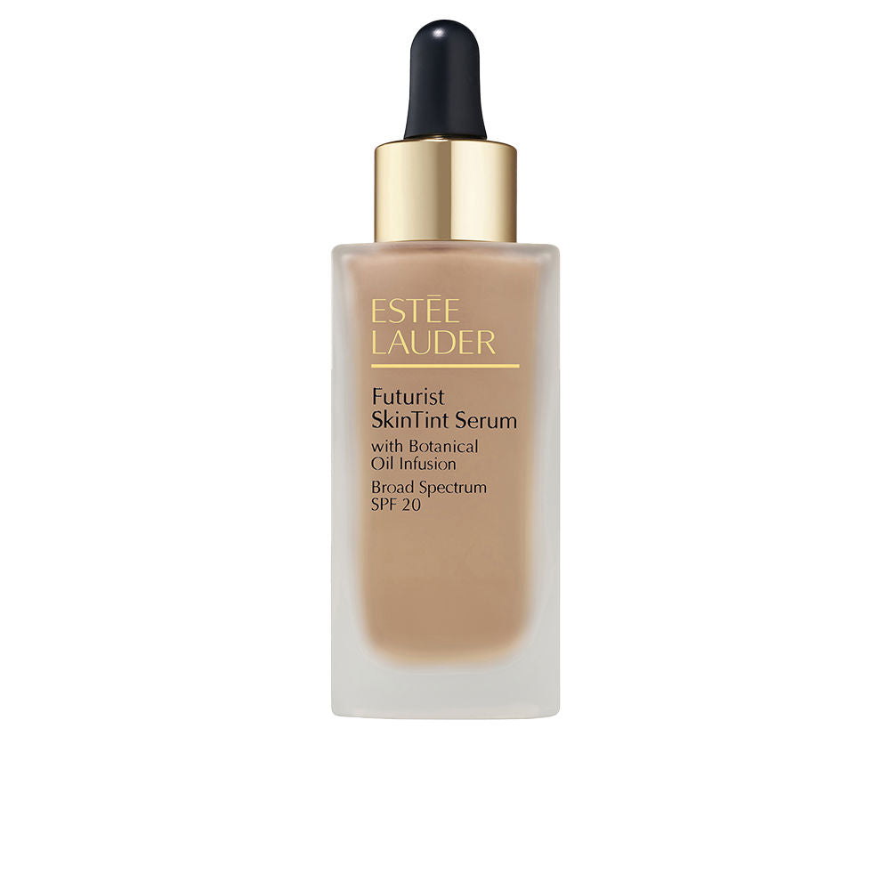 30 ml tinted SPF20 serum foundation in light shade, dewy natural finish