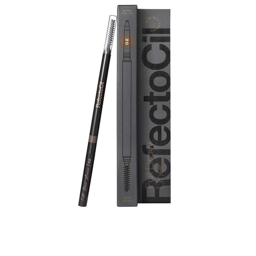 Retractable medium brown brow pencil with slim ergonomic body and cap