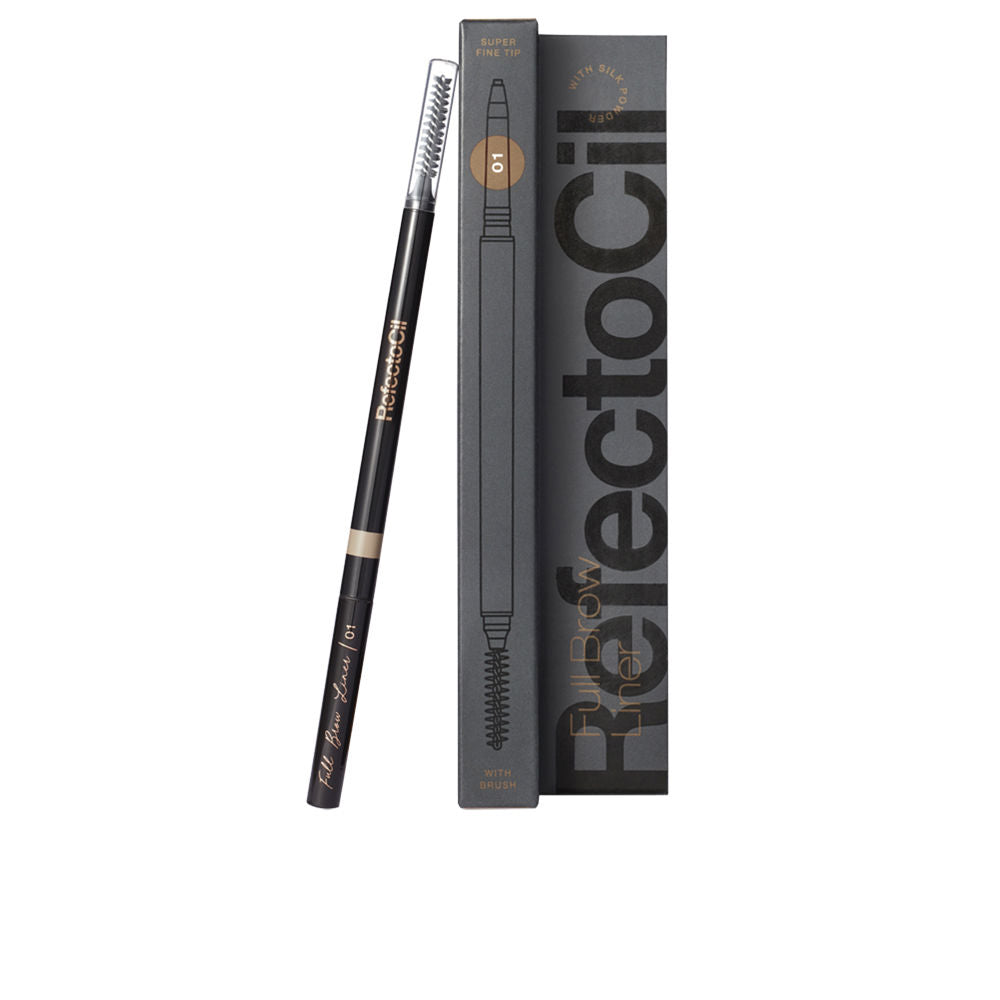 Retractable light brown brow pencil with creamy wax formula and cap, single unit