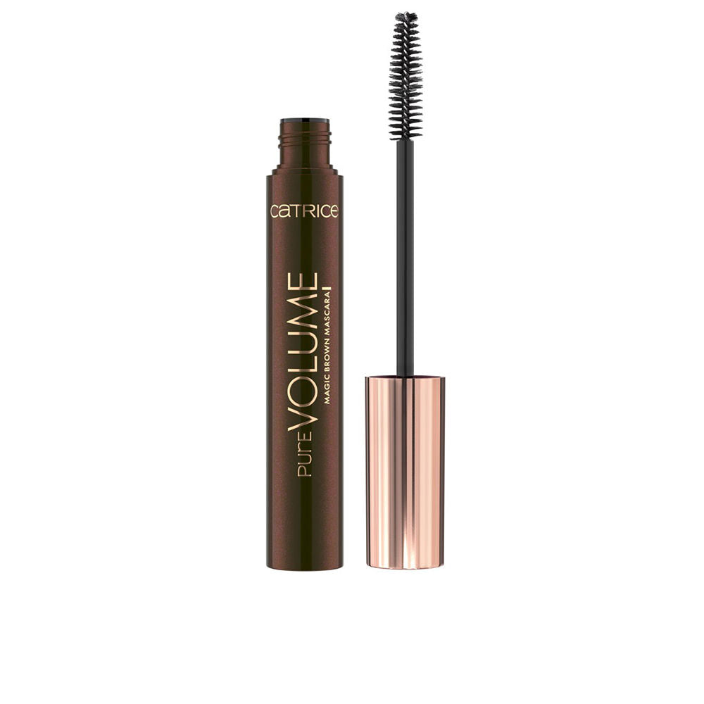Burgundy-brown mascara tube and curved fibre wand, 10 ml, Unisex