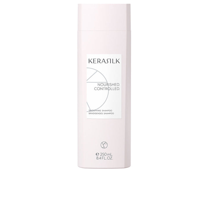250 ml bottle of smoothing shampoo with biomimetic silk and shea oil, sulphate-free